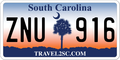 SC license plate ZNU916