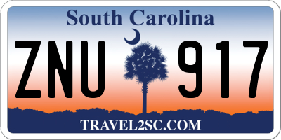 SC license plate ZNU917