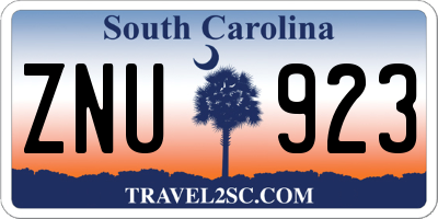 SC license plate ZNU923