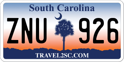 SC license plate ZNU926