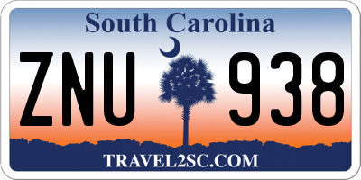 SC license plate ZNU938