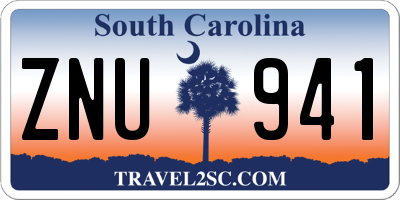 SC license plate ZNU941