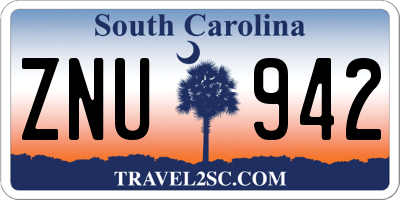 SC license plate ZNU942