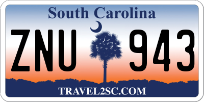 SC license plate ZNU943