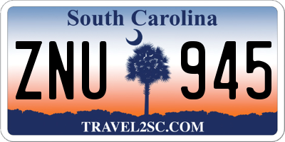 SC license plate ZNU945