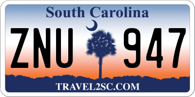 SC license plate ZNU947