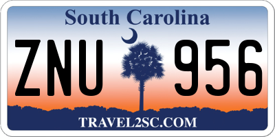 SC license plate ZNU956