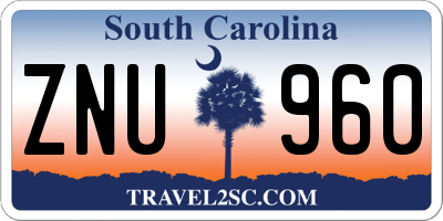 SC license plate ZNU960