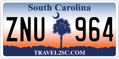 SC license plate ZNU964
