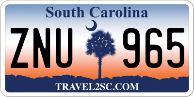 SC license plate ZNU965