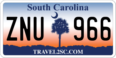 SC license plate ZNU966