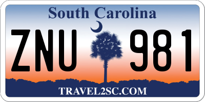 SC license plate ZNU981