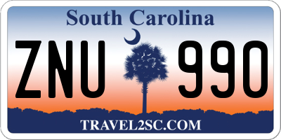 SC license plate ZNU990