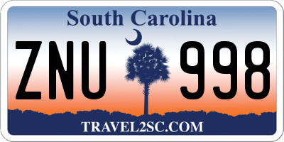 SC license plate ZNU998
