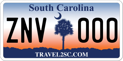 SC license plate ZNV000