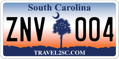 SC license plate ZNV004