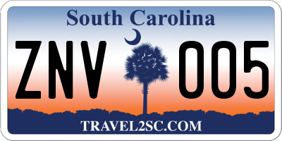 SC license plate ZNV005