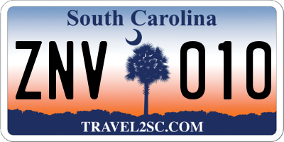 SC license plate ZNV010