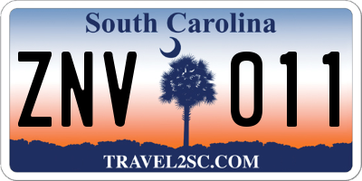 SC license plate ZNV011