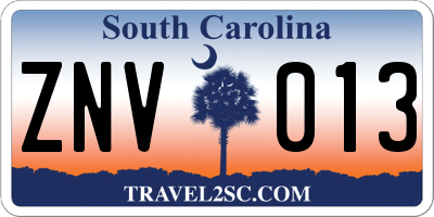 SC license plate ZNV013