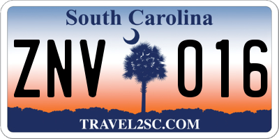 SC license plate ZNV016