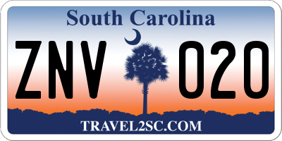 SC license plate ZNV020