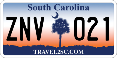 SC license plate ZNV021