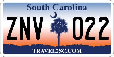SC license plate ZNV022
