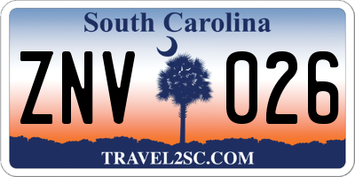 SC license plate ZNV026