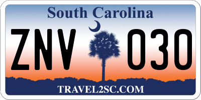SC license plate ZNV030