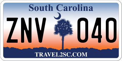 SC license plate ZNV040