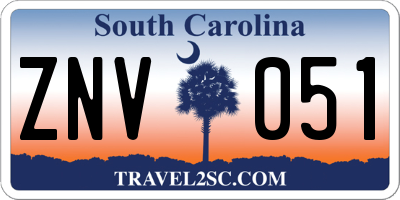 SC license plate ZNV051