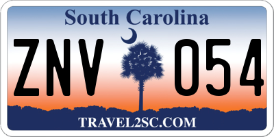 SC license plate ZNV054