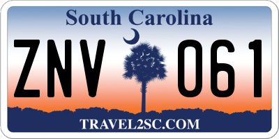 SC license plate ZNV061