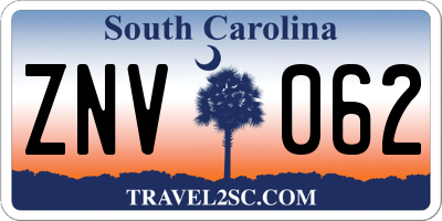 SC license plate ZNV062