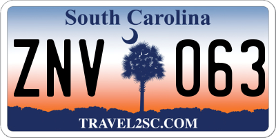 SC license plate ZNV063