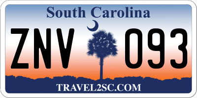 SC license plate ZNV093