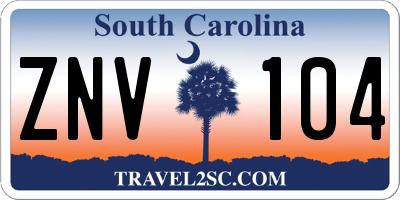 SC license plate ZNV104