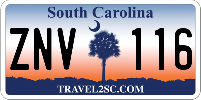SC license plate ZNV116
