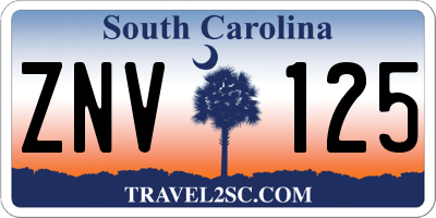 SC license plate ZNV125