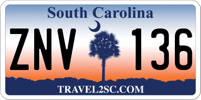 SC license plate ZNV136