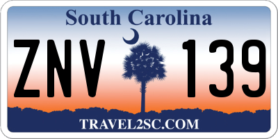 SC license plate ZNV139
