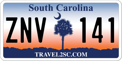 SC license plate ZNV141
