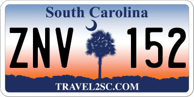 SC license plate ZNV152