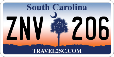 SC license plate ZNV206