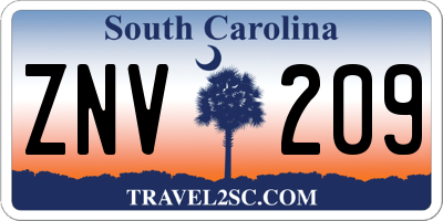 SC license plate ZNV209