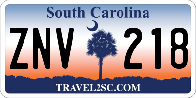SC license plate ZNV218