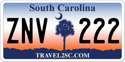 SC license plate ZNV222