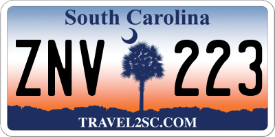 SC license plate ZNV223