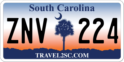 SC license plate ZNV224